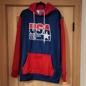 USA Drinking Team Men's Hoodie - Red and Blue